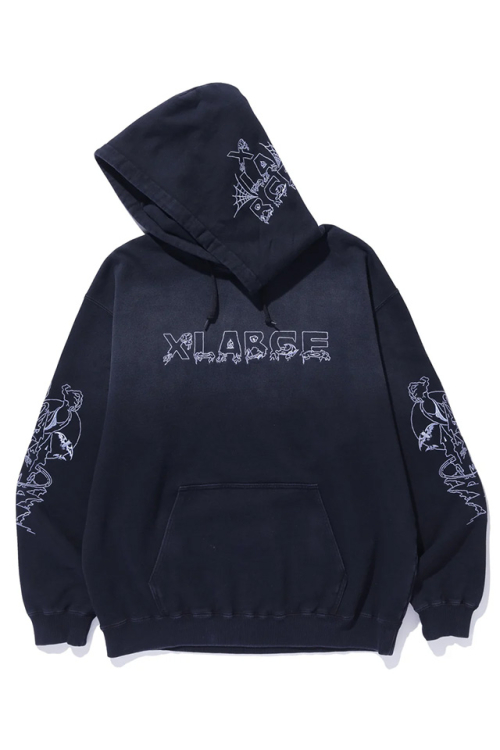 XLARGE エクストララージ 101254012005 CREEPY MANSION HOODED SWEATSHIRT パーカー BLACK 正規通販 メンズ レディース