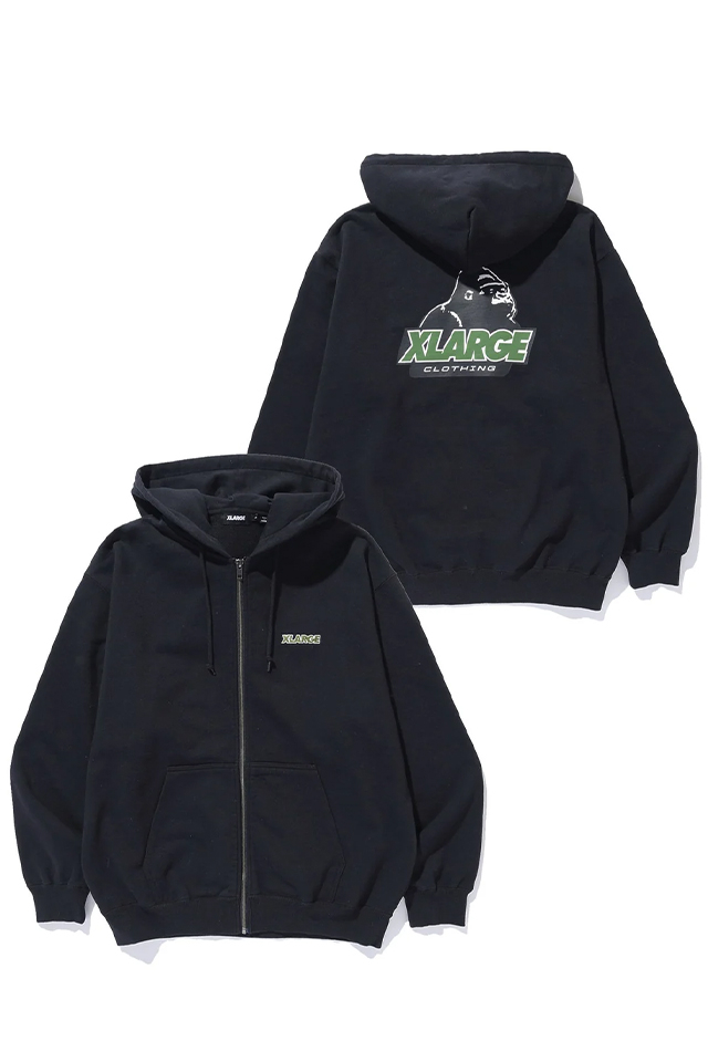 XLARGE エクストララージ 101263012004 OLD OG ZIP HOODED SWEATSHIRT ジップパーカー BLACK 正規通販 メンズ レディース