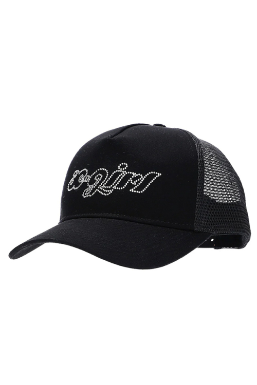 X-girl エックスガール 105242051004 RHINESTONE LOGO TRUCKER CAP メッシュキャップ BLACK 正規通販 レディース