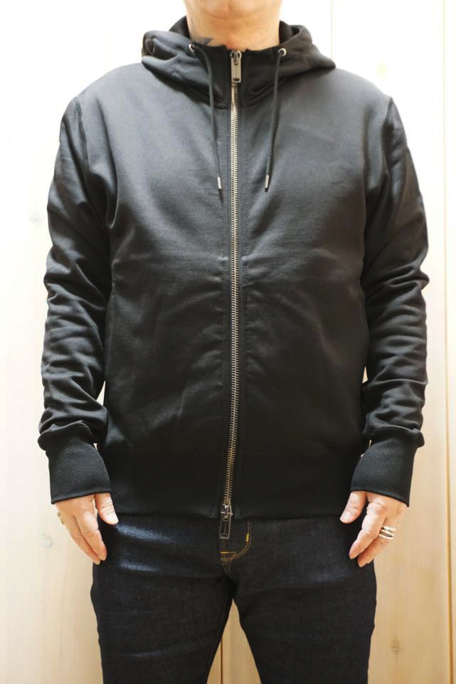 junhashimoto ジュンハシモト 1102320010 GROSS RICH HIGH NECK ZIP HOODIE ハイネックジップパーカー BLACK 正規通販 メンズ