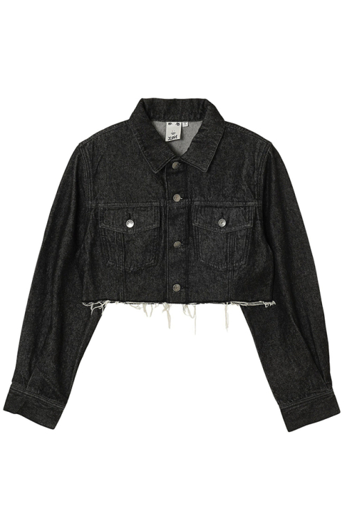 X-girl エックスガール 105241021005 OVERDYED DENIM JACKET X-girl デニムジャケット BLACK 正規通販 レディース