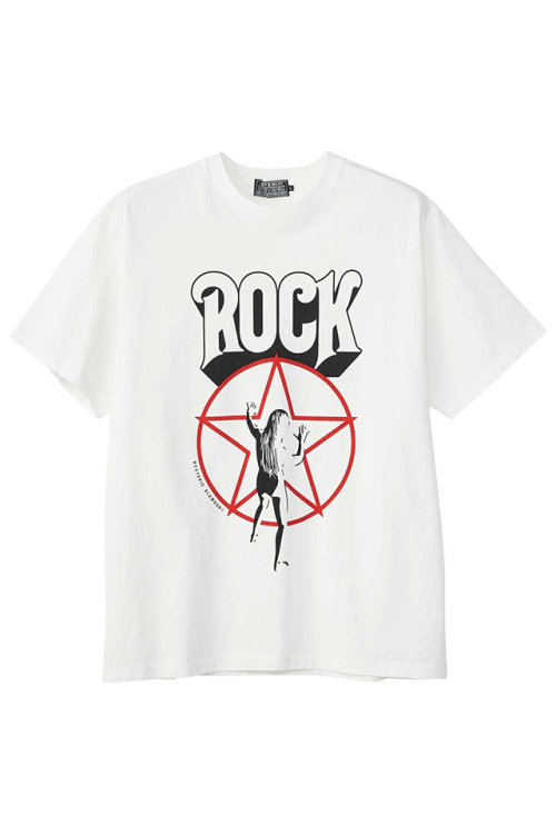 HYSTERIC GLAMOUR ヒステリックグラマー 02253CT06 HOLD YOUR FIRE Tシャツ WHITE 正規通販 メンズ
