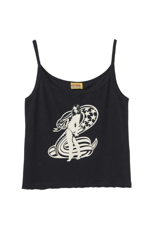 HYSTERIC GLAMOUR ヒステリックグラマー 01261CR04 COBRA キャミソール BLACK 正規通販 レディース