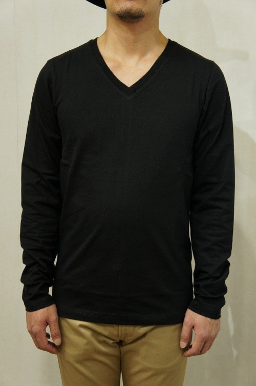メンズ junhashimoto ジュンハシモト 1100000008 SERIBU V L/S セリブVネックロングスリーブTシャツ [BLACK] 正規通販