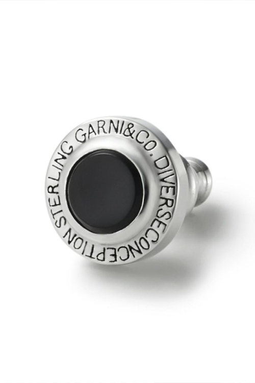 GARNI ガルニ GP22043 Round Stone Pierce ラウンドストーンピアス BLACK 正規通販 メンズ レディース