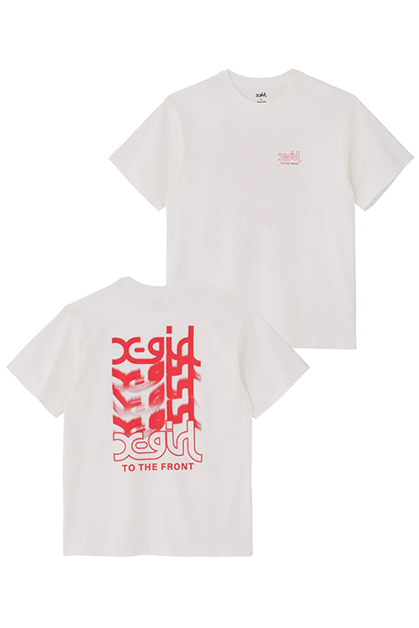 X-girl エックスガール 105233011009 BLURRY LOGO S/S TEE X-girl Tシャツ WHITE 正規通販 レディース