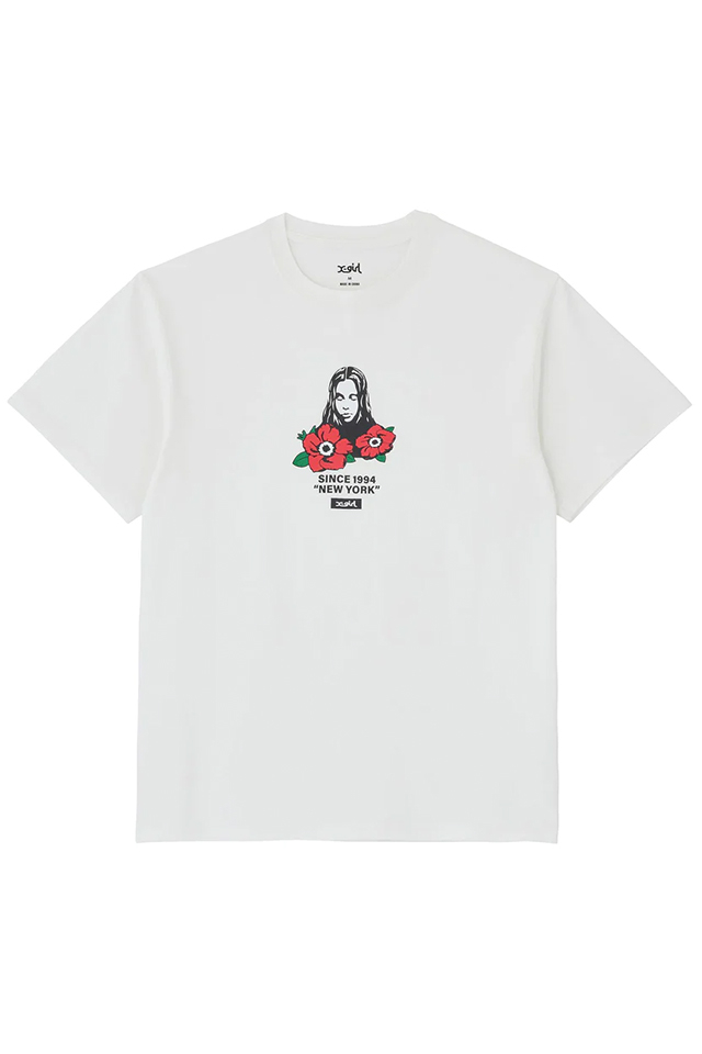 X-girl エックスガール 105232011007 FLOWER FACE S/S TEE X-girl Tシャツ WHITE 正規通販 レディース