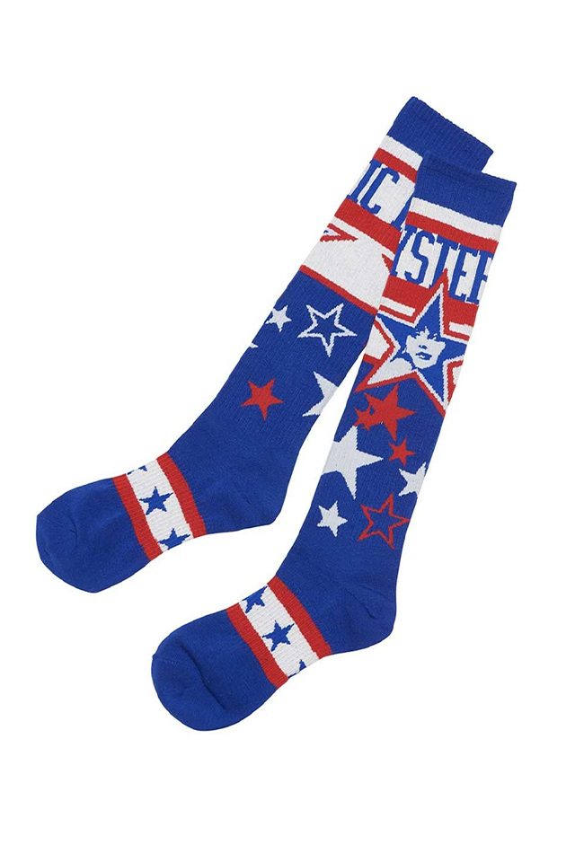 HYSTERIC GLAMOUR ヒステリックグラマー 01261QT01 STAR DUST スポーツハイソックス BLUE 正規通販 レディース