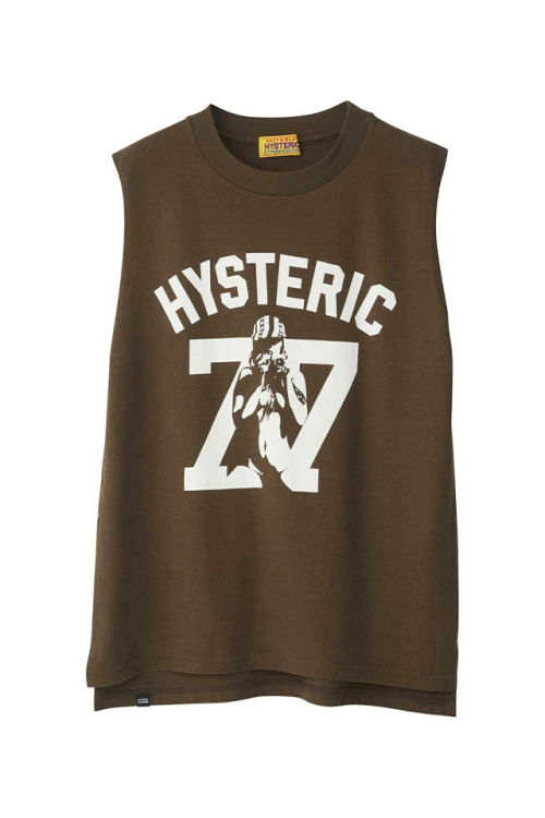 HYSTERIC GLAMOUR ヒステリックグラマー 01251CR08 HYSTERIC 77 ノースリーブ KHAKI 正規通販 レディース
