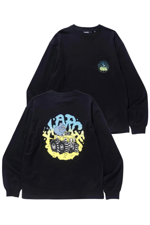 XLARGE エクストララージ 101231011014 MONSTER TRUCK L/S POCKET TEE XLARGE ロングスリーブTシャツ BLACK 正規通販 メンズ レディース