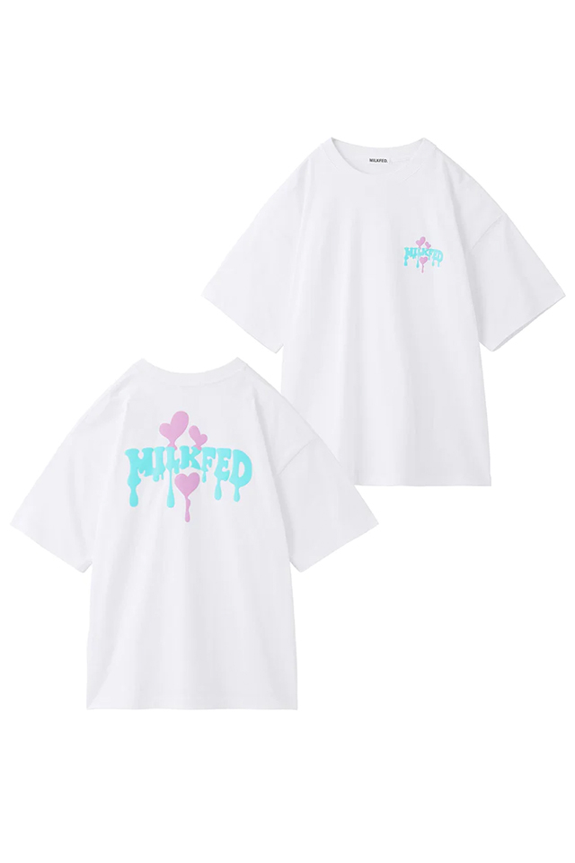 MILKFED. ミルクフェド 103232011010 MELTY LOGO WIDE S/S TEE MILKFED. Tシャツ WHITE 正規通販 レディース