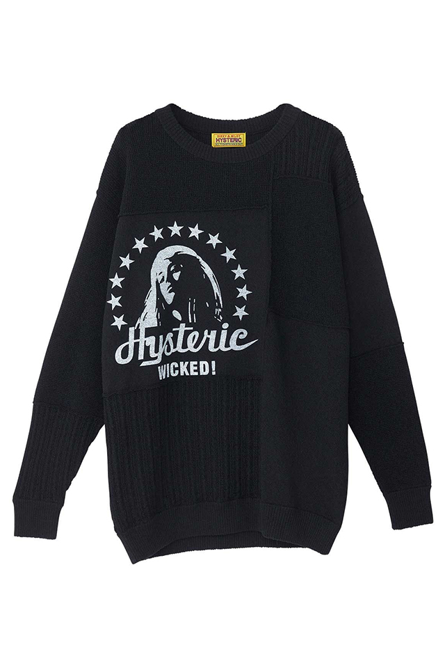 HYSTERIC GLAMOUR ヒステリックグラマー 01261NS03 WOMAN STAR プルオーバー BLACK 正規通販 レディース