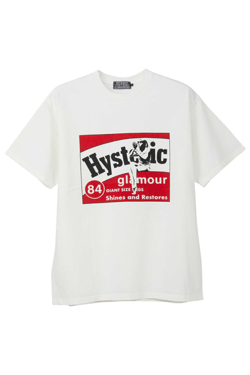 HYSTERIC GLAMOUR ヒステリックグラマー 02241CT02 HG POLISH Tシャツ WHITE 正規通販 メンズ