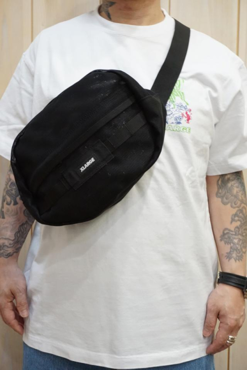 XLARGE エクストララージ 101221053003 MESH WAIST BAG XLARGE メッシュウエストバッグ BLACK 正規通販 メンズ レディース