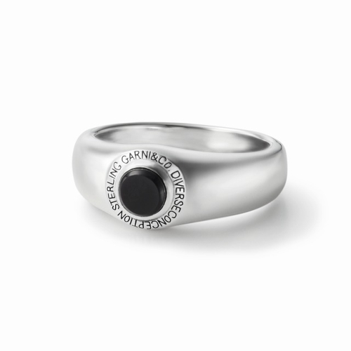 GARNI ガルニ GR22037 Round Stone Ring-S ラウンドストーンリング スモール BLACK 正規通販 メンズ レディース