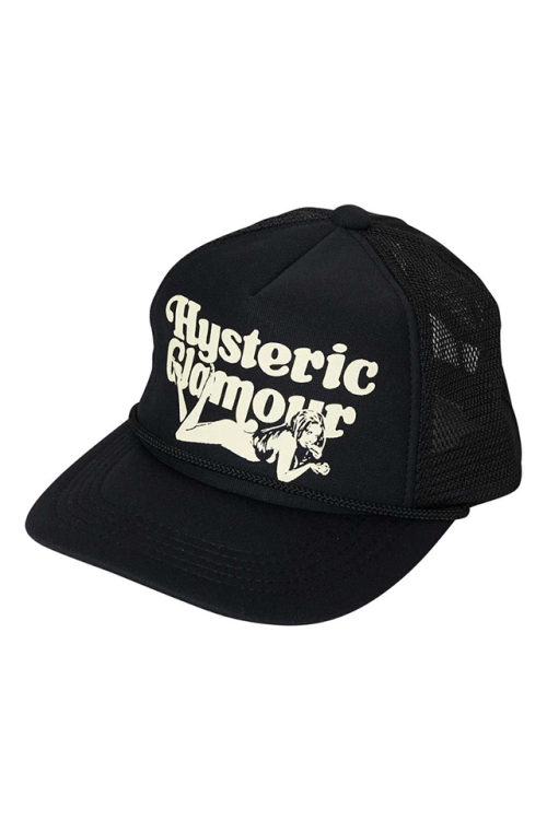 HYSTERIC GLAMOUR ヒステリックグラマー 02232QH02 LIE DOWN GIRL メッシュキャップ BLACK 正規通販 メンズ