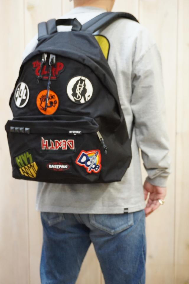 HYSTERIC GLAMOUR ヒステリックグラマー 02223QB04 EASTPAK/ ワッペンカスタムバッグパック BLACK 正規通販 メンズ レディース