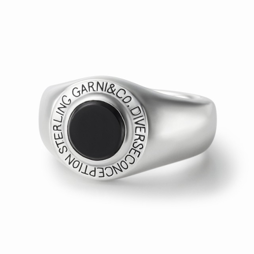 GARNI ガルニ GR22036 Round Stone Ring-L ラウンドストーンリング ラージ BLACK 正規通販 メンズ レディース