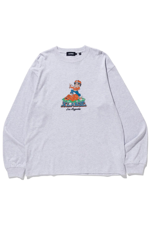 XLARGE エクストララージ 101231011006 BADNESS L/S TEE XLARGE ロングスリーブTシャツ ASH 正規通販 メンズ レディース