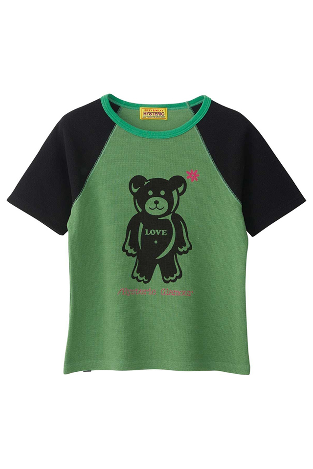 HYSTERIC GLAMOUR ヒステリックグラマー 01241CT07 HYSTERIC GUMI BEAR Tシャツ GREEN 正規通販 レディース