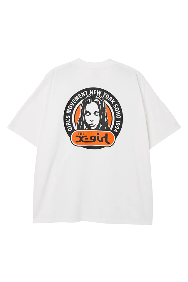 X-girl エックスガール 105262041013 CIRCLE LOGO AND FACE S/S BIG TEE DRESS Tシャツワンピース WHITE 正規通販 レディース