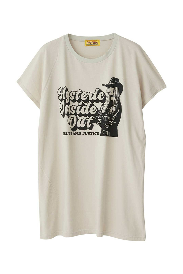 HYSTERIC GLAMOUR ヒステリックグラマー 01251CT10 INSIDE OUT Tシャツ BEIGE 正規通販 レディース
