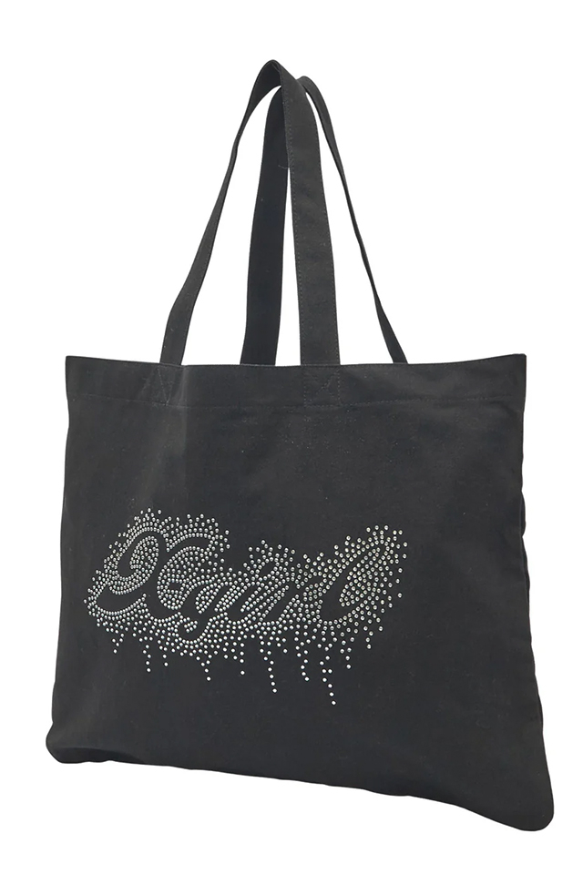 X-girl エックスガール 105263053008 RHINESTONE LOGO BIG TOTE BAG ビッグトートバッグ BLACK 正規通販 レディース