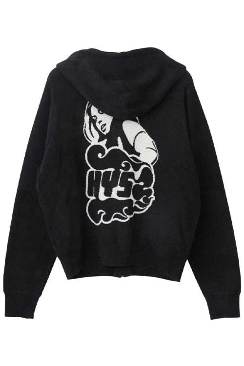 HYSTERIC GLAMOUR ヒステリックグラマー 01231ND01 VIXEN GIRLジャカード パーカー BLACK 正規通販 レディース