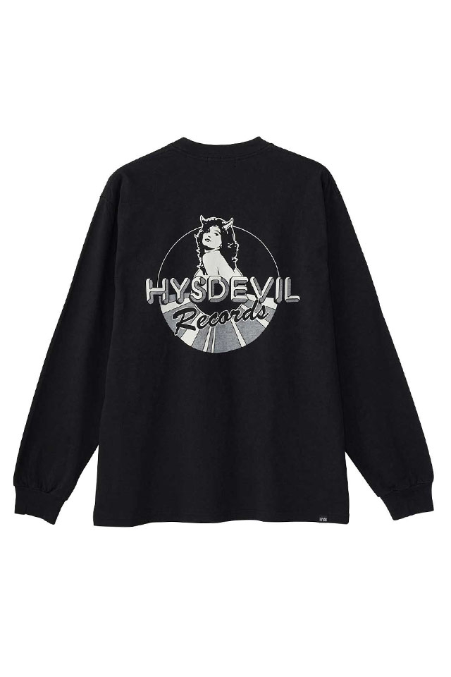 HYSTERIC GLAMOUR ヒステリックグラマー 02253CL15 HYSDEVIL RECORDS Tシャツ BLACK 正規通販 メンズ