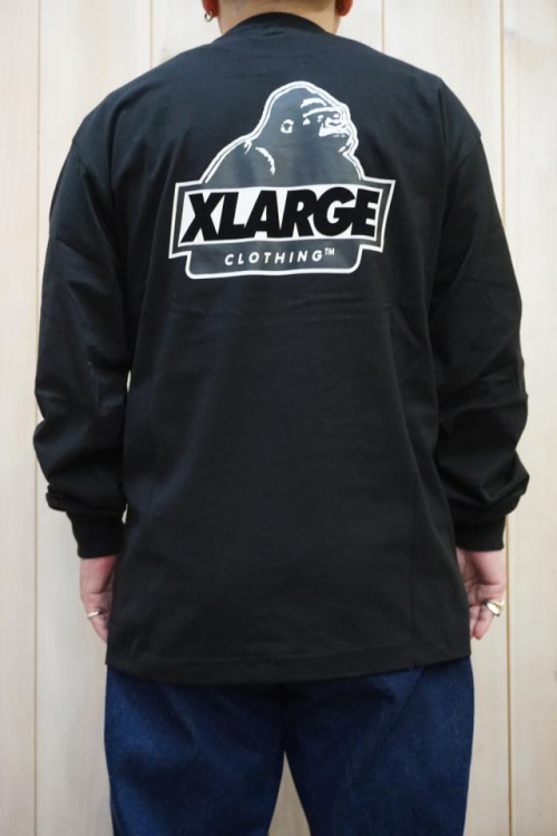 XLARGE 101224011011 SLANTED OG L/S TEE XLARGE ロングスリーブTシャツ BLACK 正規通販 メンズ レディース