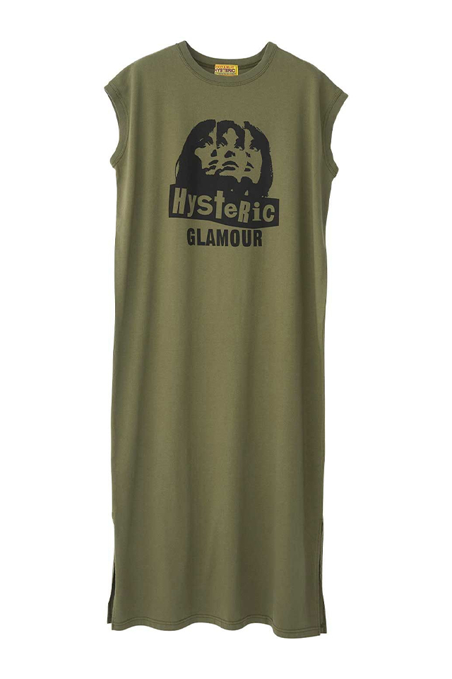 HYSTERIC GLAMOUR ヒステリックグラマー 01261CO03 MULTI WOMAN ワンピース KHAKI 正規通販 レディース
