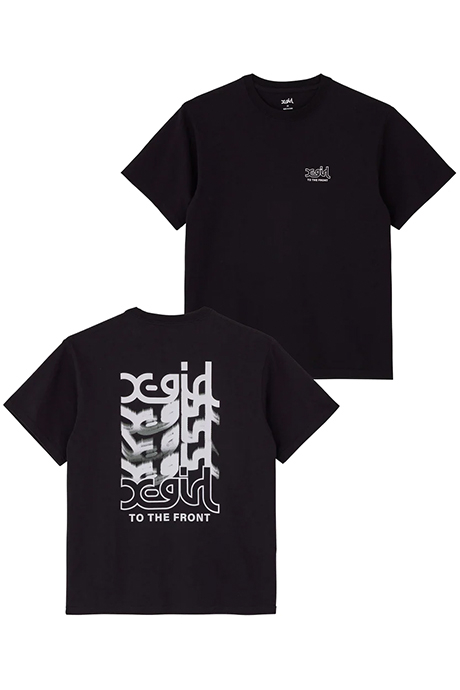 X-girl エックスガール 105233011009 BLURRY LOGO S/S TEE X-girl Tシャツ BLACK 正規通販 レディース