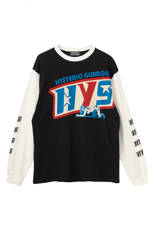 HYSTERIC GLAMOUR ヒステリックグラマー 02261CL06 DART TRACK Tシャツ BLACK 正規通販 メンズ