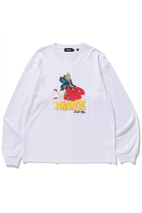 XLARGE エクストララージ 101231011003 CALL ME L/S TEE XLARGE ロングスリーブTシャツ WHITE 正規通販 メンズ レディース