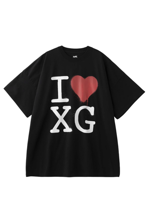 X-girl エックスガール 105252041007 STENCIL I LOVE XG LOGO S/S BIG TEE DRESS Tシャツワンピース BLACK 正規通販 レディース