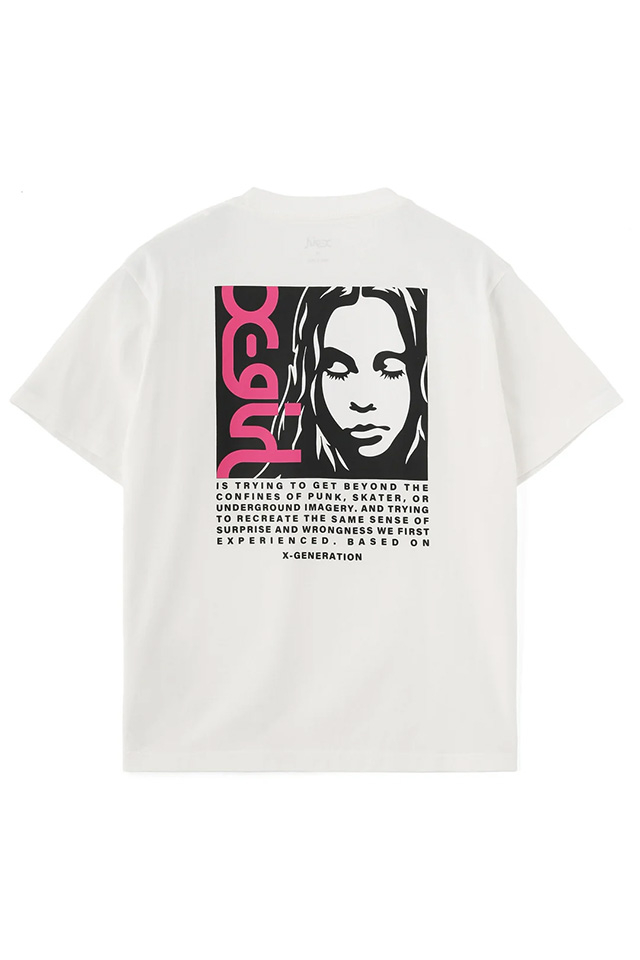 X-girl エックスガール 105262011025 SIDE LOGO FACE LABEL S/S TEE Tシャツ WHITE 正規通販 レディース