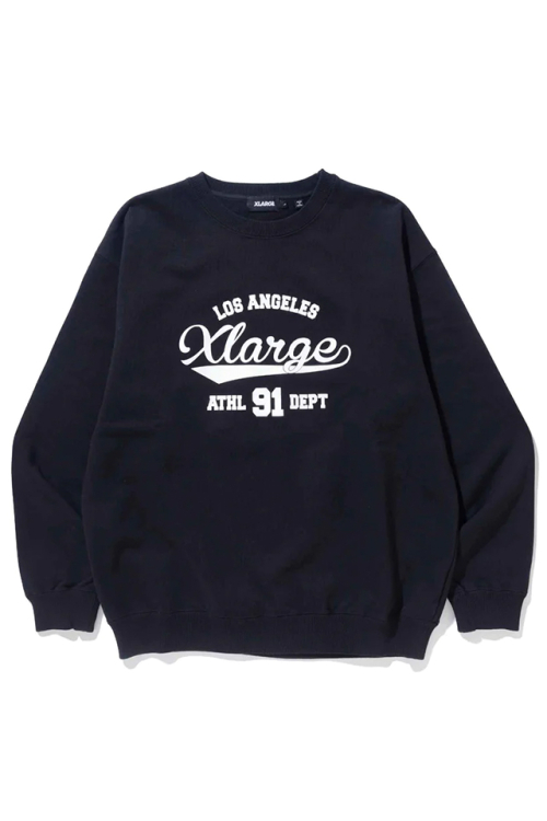 XLARGE エクストララージ 101233012001 VARSITY LOGO CREWNECK SWEATSHIRT XLARGE クルーネックスウェット BLACK 正規通販 メンズ レディース