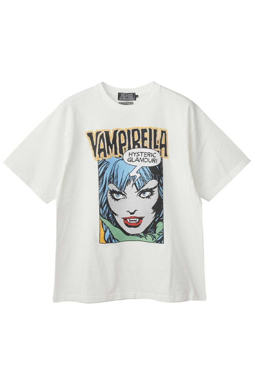 HYSTERIC GLAMOUR ヒステリックグラマー 02232CT07 VAMPIRELLA/CAUGHT DEMONS Tシャツ WHITE 正規通販 メンズ