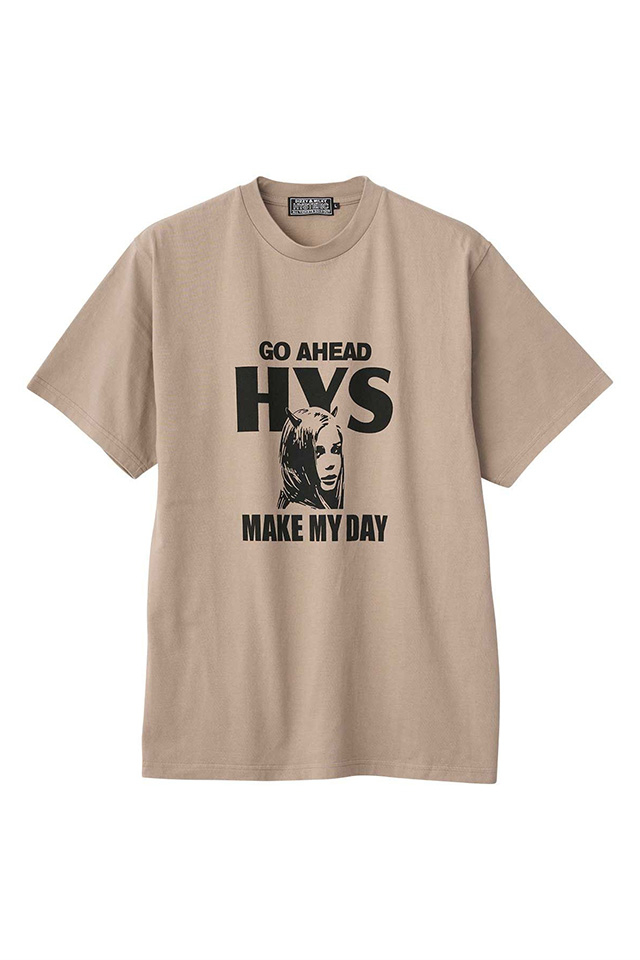 HYSTERIC GLAMOUR ヒステリックグラマー 02261CT05 MAKE MY DAY Tシャツ BEIGE 正規通販 メンズ
