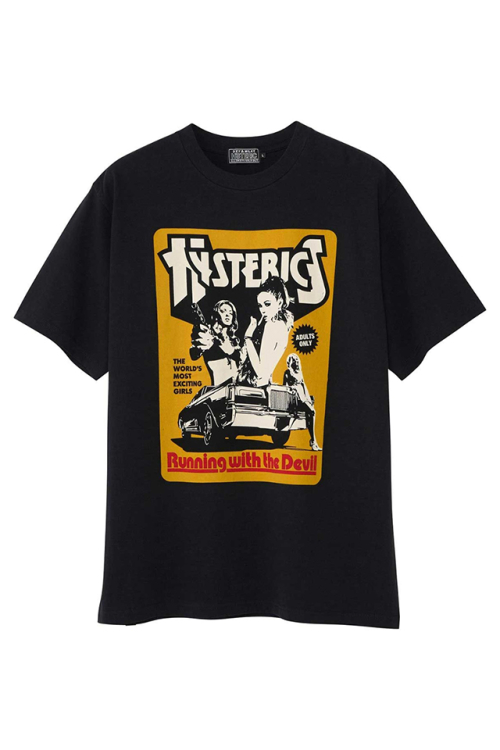 HYSTERIC GLAMOUR ヒステリックグラマー 02251CT19 HYSTERIC MOVIE Tシャツ BLACK 正規通販 メンズ
