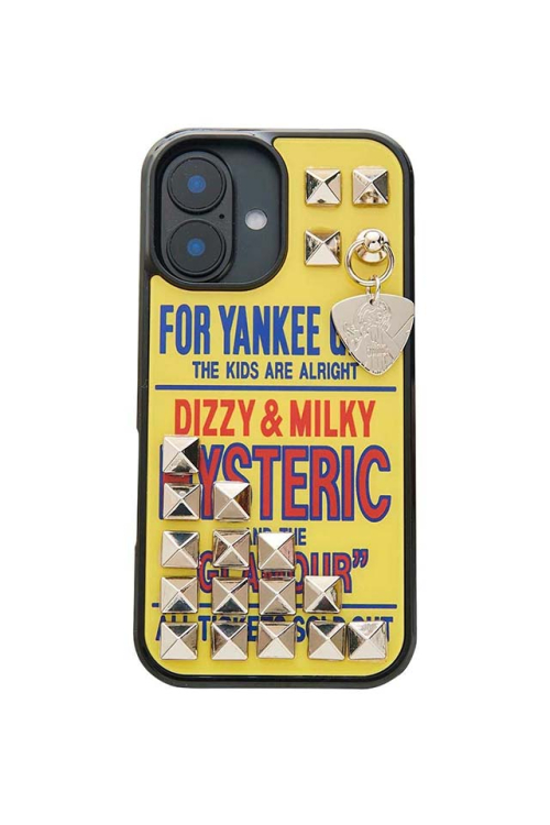 HYSTERIC GLAMOUR ヒステリックグラマー 01263QG12 DIZZY＆MILKY スタッズiPhoneカバー YELLOW 正規通販 メンズ レディース