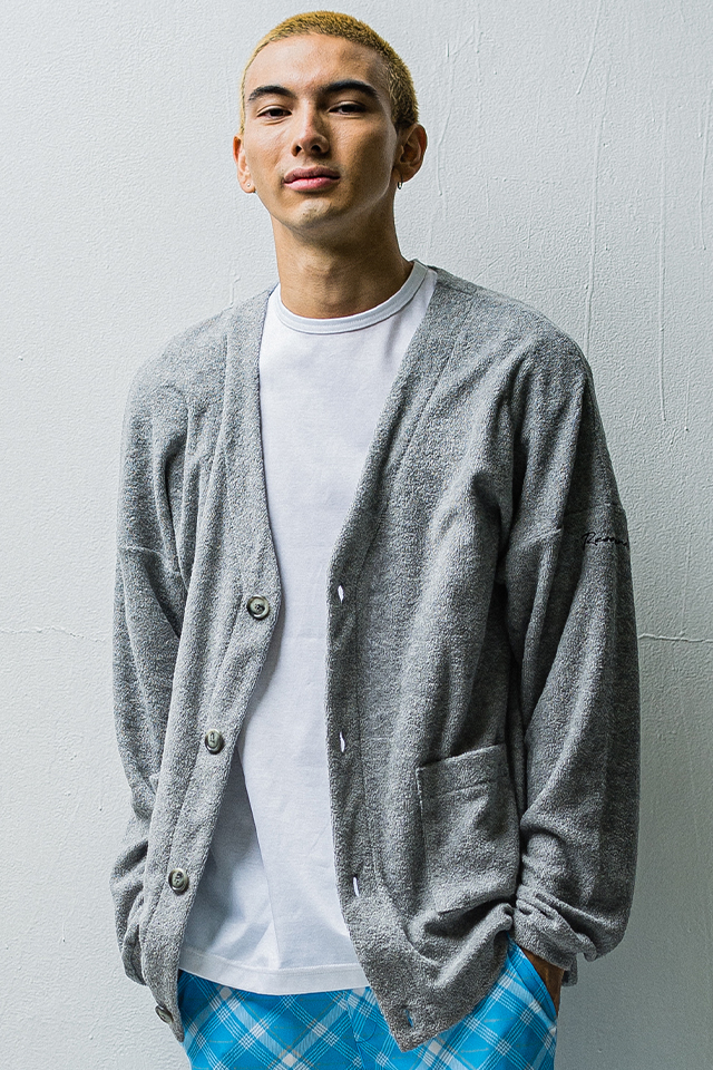 RESOUND CLOTHING リサウンドクロージング RC27-C-009 WEST pile cardigan パイルカーディガン GRAY 正規通販 メンズ