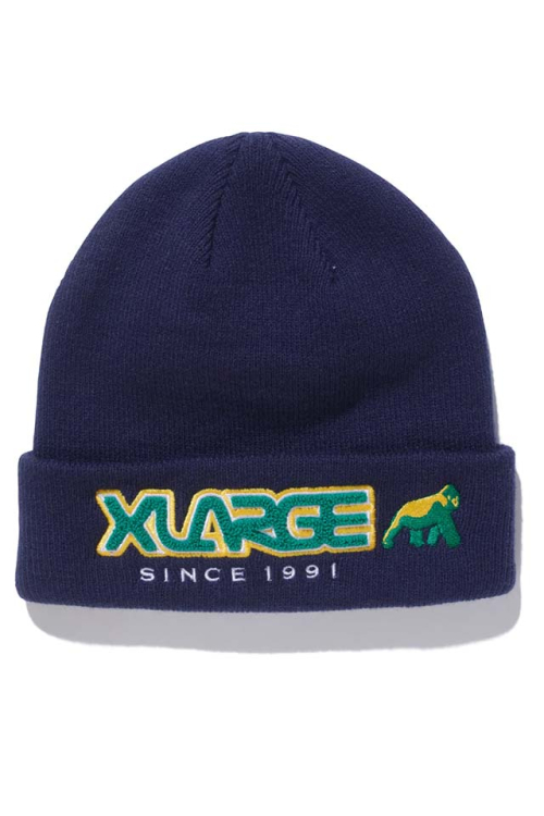 XLARGE 101224051013 ATHLETIC LOGO KNIT CAP XLARGE ニットキャップ NAVY 正規通販 メンズ レディース