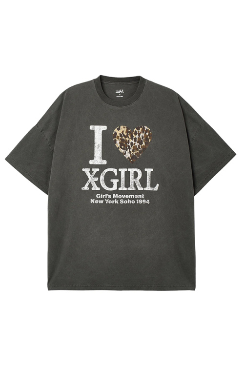 X-girl エックスガール 105262041009 FADED I LOVE X-GIRL S/S BIG TEE DRESS Tシャツワンピース BLACK 正規通販 レディース