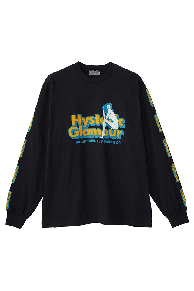 HYSTERIC GLAMOUR ヒステリックグラマー 02253CL02 DO ANYTHING Tシャツ BLACK 正規通販 メンズ