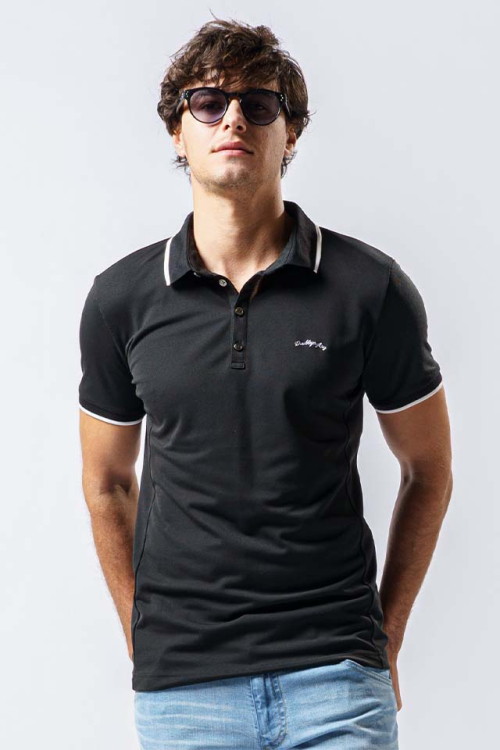 wjk 7604 pe17b embroidery line polo ポロシャツ BLACK 正規通販 メンズ