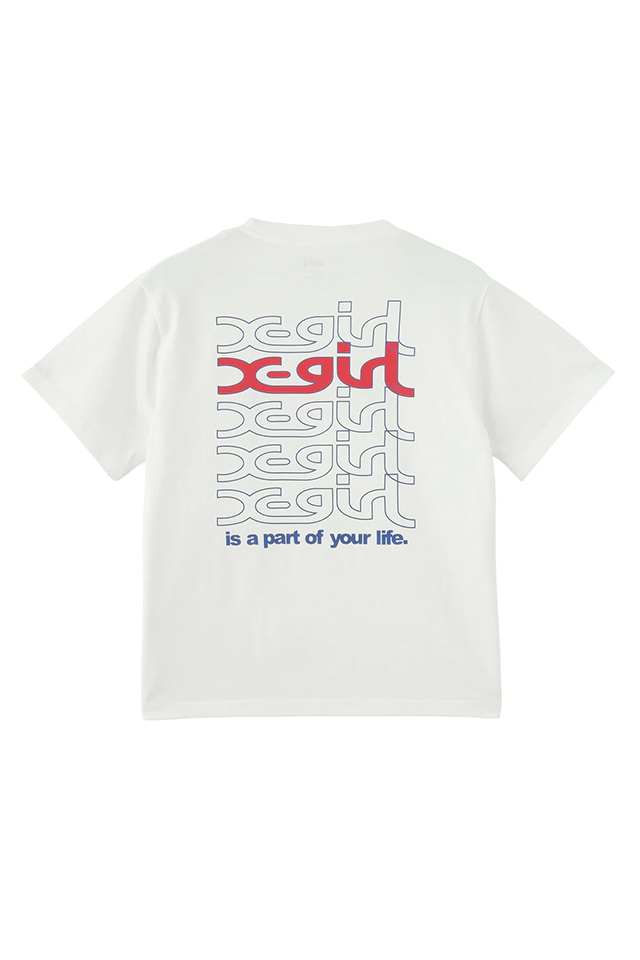 X-girl エックスガール 105252011005 REPEAT MILLS LOGO S/S TEE Tシャツ WHITE 正規通販 レディース