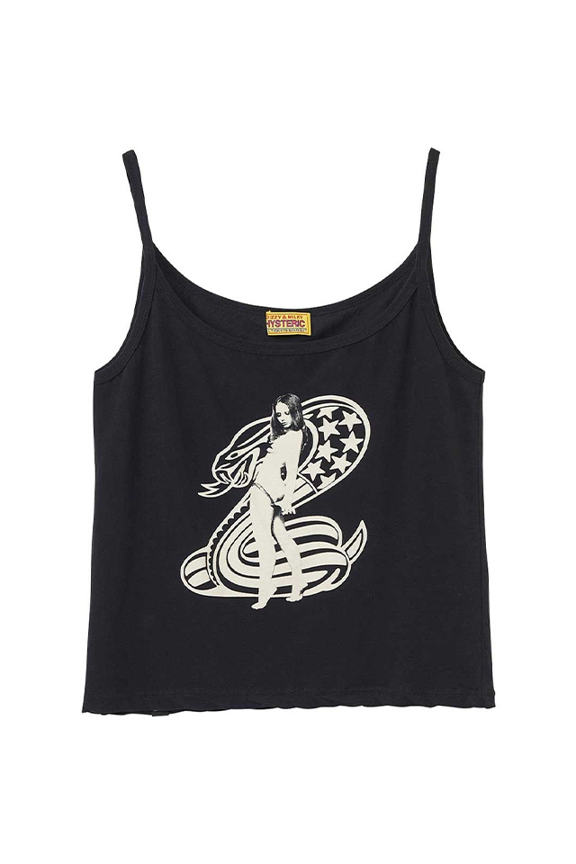 HYSTERIC GLAMOUR ヒステリックグラマー 01261CR04 COBRA キャミソール BLACK 正規通販 レディース
