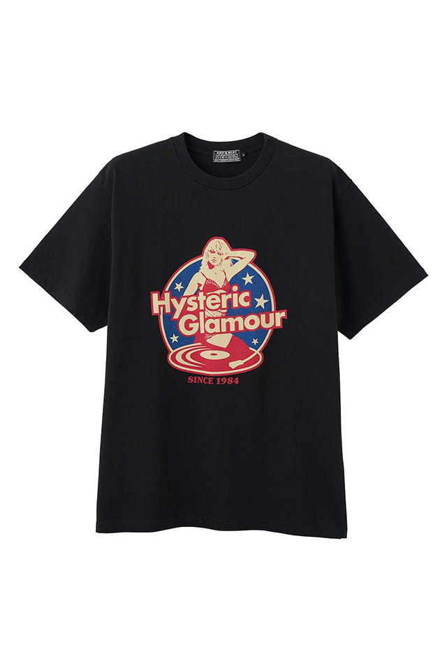 HYSTERIC GLAMOUR ヒステリックグラマー 02261CT34 HYSTERIC RECORDS Tシャツ BLACK 正規通販 メンズ