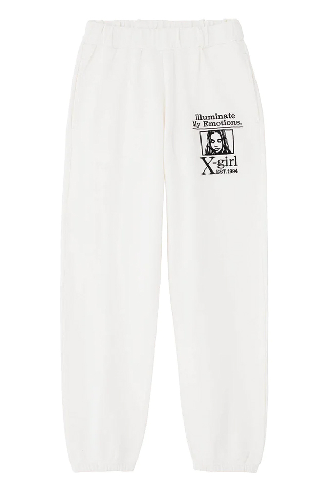 X-girl エックスガール 105233031020 MY EMOTIONS SWEAT PANTS X-girl スウェットパンツ WHITE 正規通販 レディース